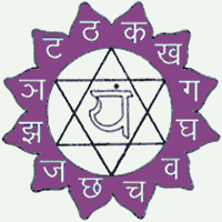 Heart chakra with 12 petals and sounds