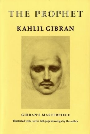 image of a face, perhaps of The Prophet, from front cover of book