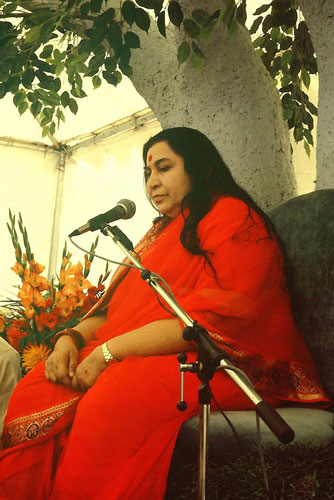 Shri Mataji with eyes closed