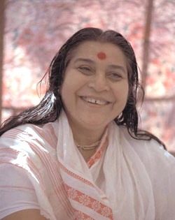 Shri Mataji Nirmala Devi - Founder of Sahaja Yoga - head and shoulders, smiling