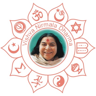 Shri Mataji surrounded by 10 Guru Symbols