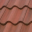 wavy roof tiles, interlocked and overlapped