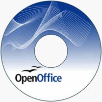 CD-Rom with logo for Open Office software, name plus two birds