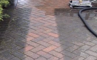 block paving, before and after pressure cleaning
