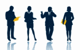 four recruitment consultants in silhouette