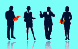 copyright graphic, four recruitment consultants in silhouette